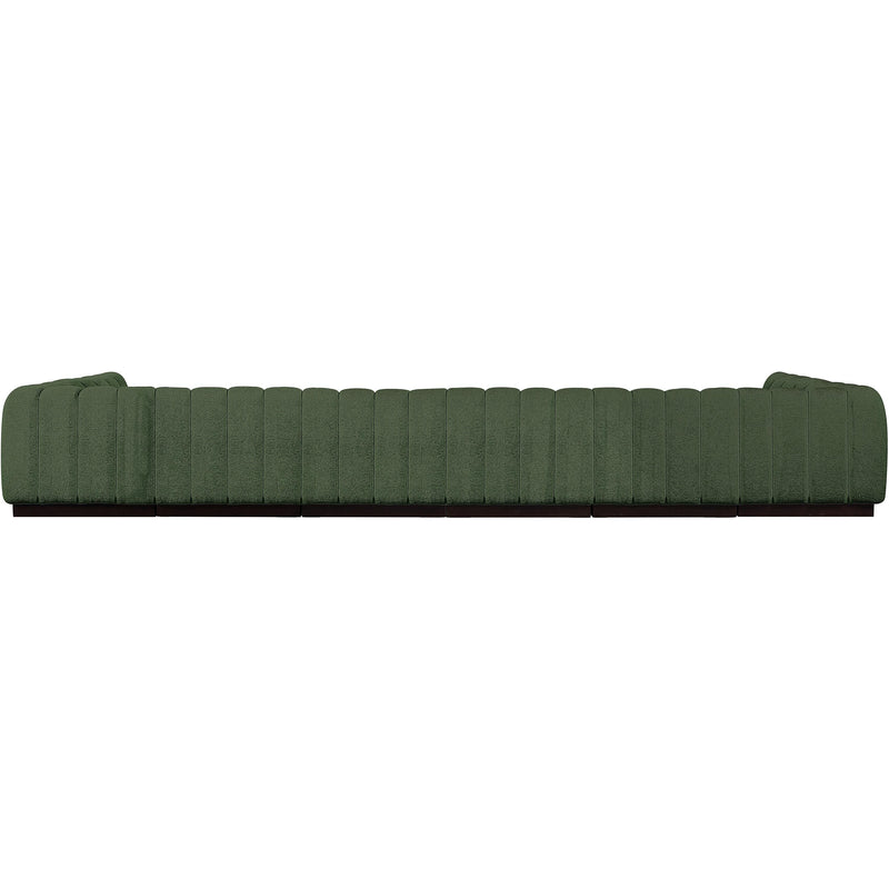 Meridian Quinn Green Chenille Fabric Modular Sectional IMAGE 3
