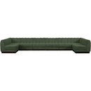 Meridian Quinn Green Chenille Fabric Modular Sectional IMAGE 4