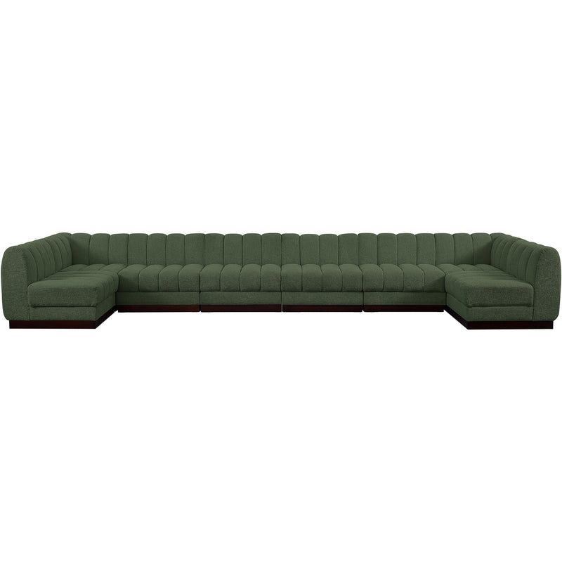 Meridian Quinn Green Chenille Fabric Modular Sectional IMAGE 4