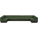 Meridian Quinn Green Chenille Fabric Modular Sectional IMAGE 5