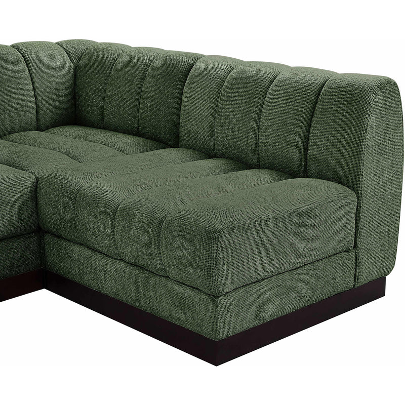 Meridian Quinn Green Chenille Fabric Modular Sectional IMAGE 9