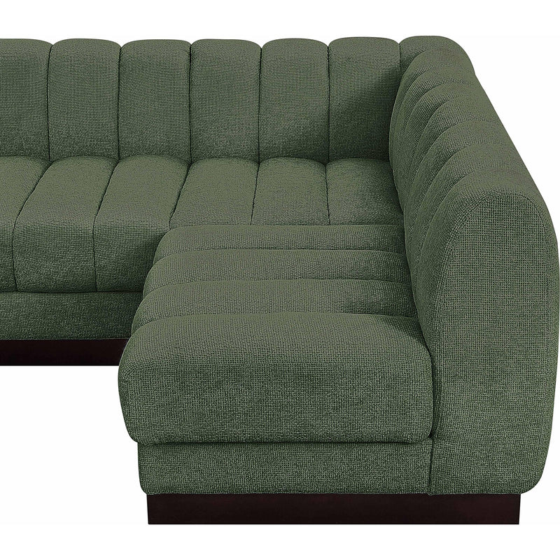 Meridian Quinn Green Chenille Fabric Modular Sectional IMAGE 12