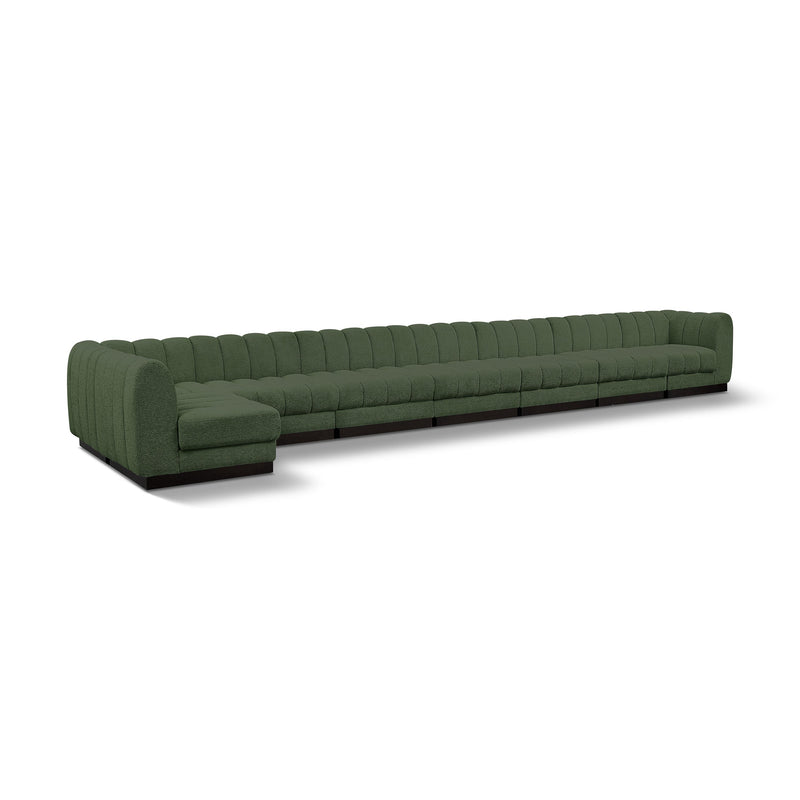 Meridian Quinn Green Chenille Fabric Modular Sectional IMAGE 1