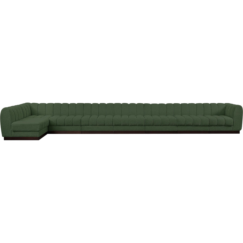 Meridian Quinn Green Chenille Fabric Modular Sectional IMAGE 4
