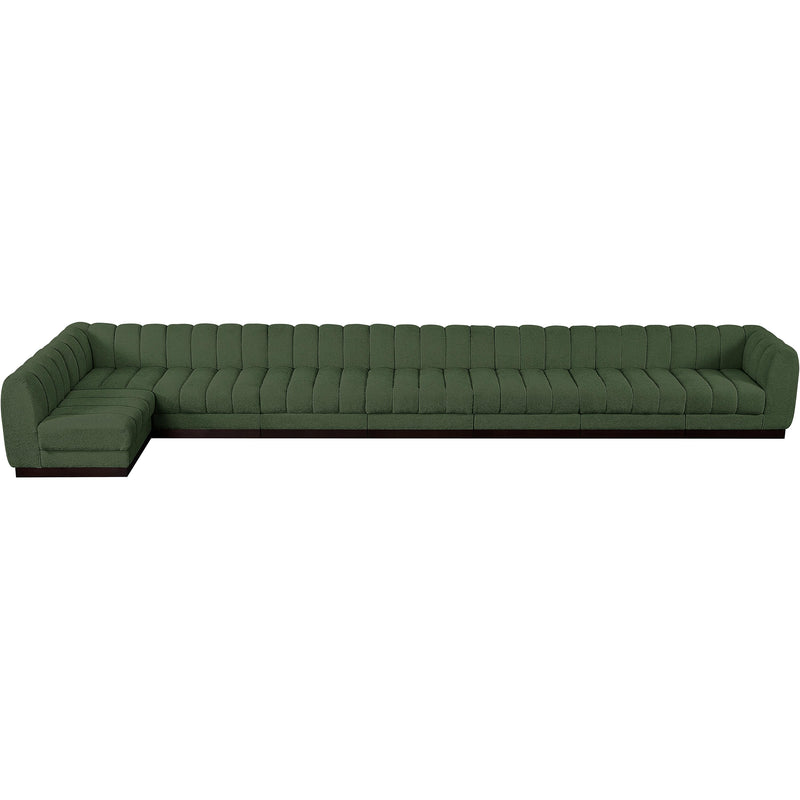 Meridian Quinn Green Chenille Fabric Modular Sectional IMAGE 5