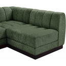 Meridian Quinn Green Chenille Fabric Modular Sectional IMAGE 9