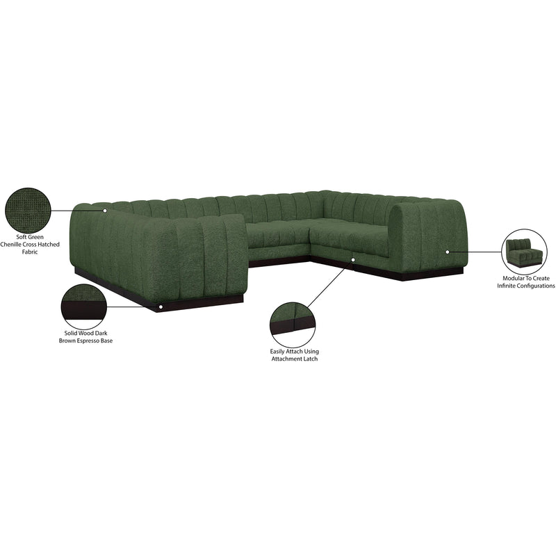 Meridian Quinn Green Chenille Fabric Modular Sectional IMAGE 16