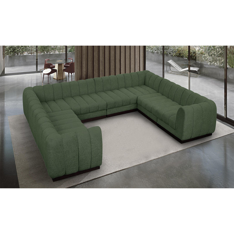 Meridian Quinn Green Chenille Fabric Modular Sectional IMAGE 2