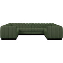 Meridian Quinn Green Chenille Fabric Modular Sectional IMAGE 4