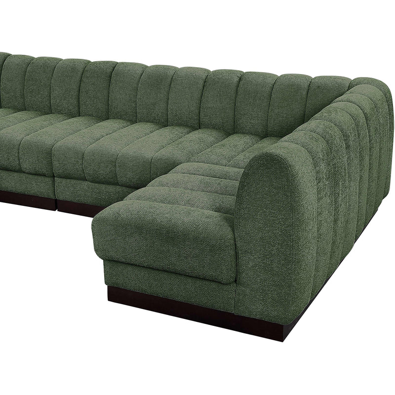 Meridian Quinn Green Chenille Fabric Modular Sectional IMAGE 10