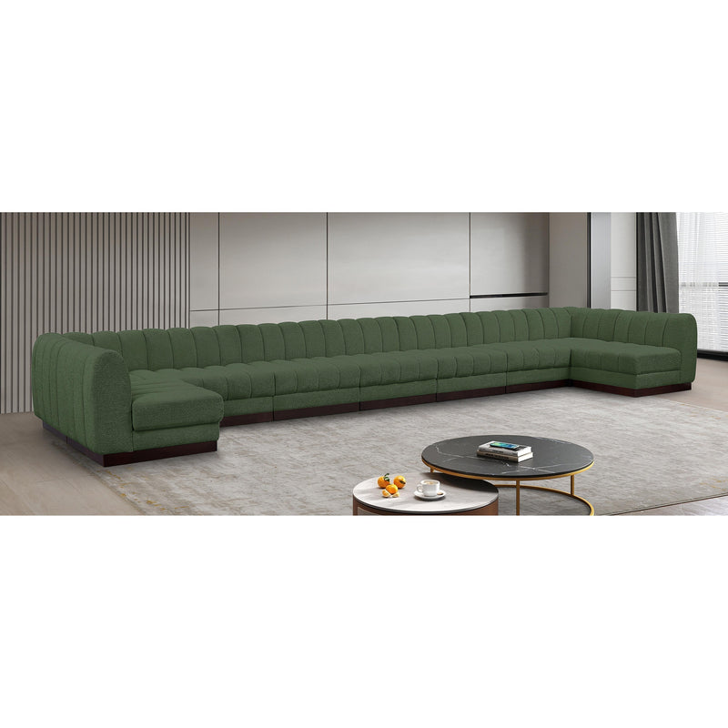Meridian Quinn Green Chenille Fabric Modular Sectional IMAGE 2