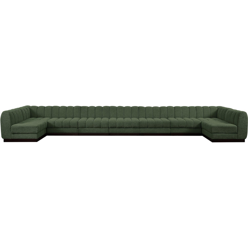 Meridian Quinn Green Chenille Fabric Modular Sectional IMAGE 4
