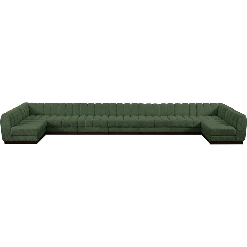 Meridian Quinn Green Chenille Fabric Modular Sectional IMAGE 5