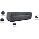 Meridian Quinn Grey Chenille Fabric Modular Sofa IMAGE 10