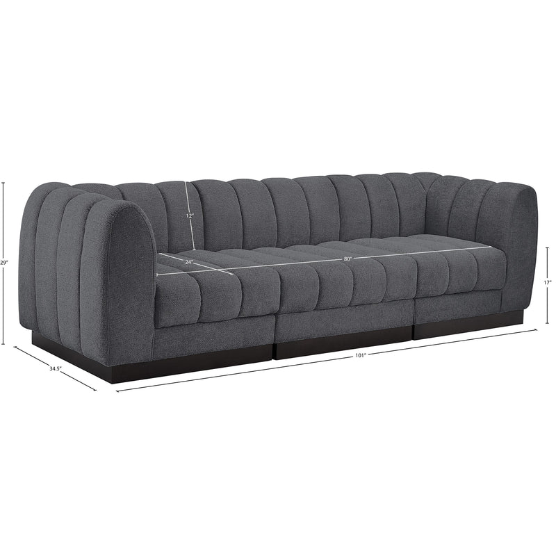 Meridian Quinn Grey Chenille Fabric Modular Sofa IMAGE 11