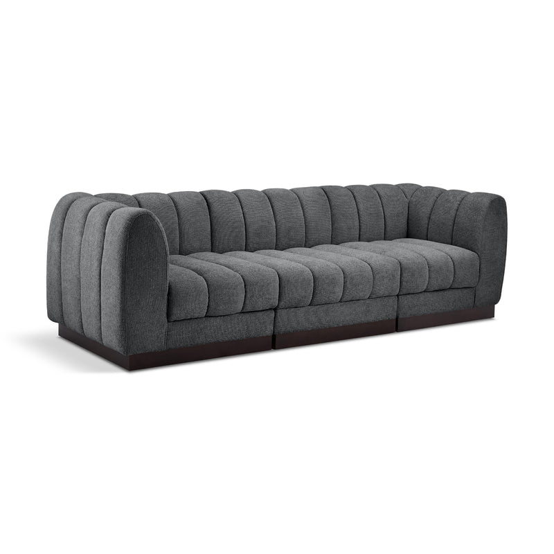 Meridian Quinn Grey Chenille Fabric Modular Sofa IMAGE 1