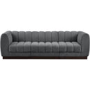 Meridian Quinn Grey Chenille Fabric Modular Sofa IMAGE 4