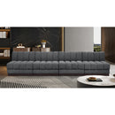Meridian Quinn Grey Chenille Fabric Modular Sofa IMAGE 2