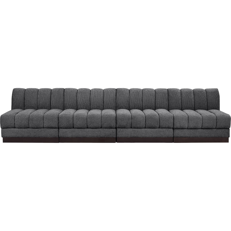 Meridian Quinn Grey Chenille Fabric Modular Sofa IMAGE 4