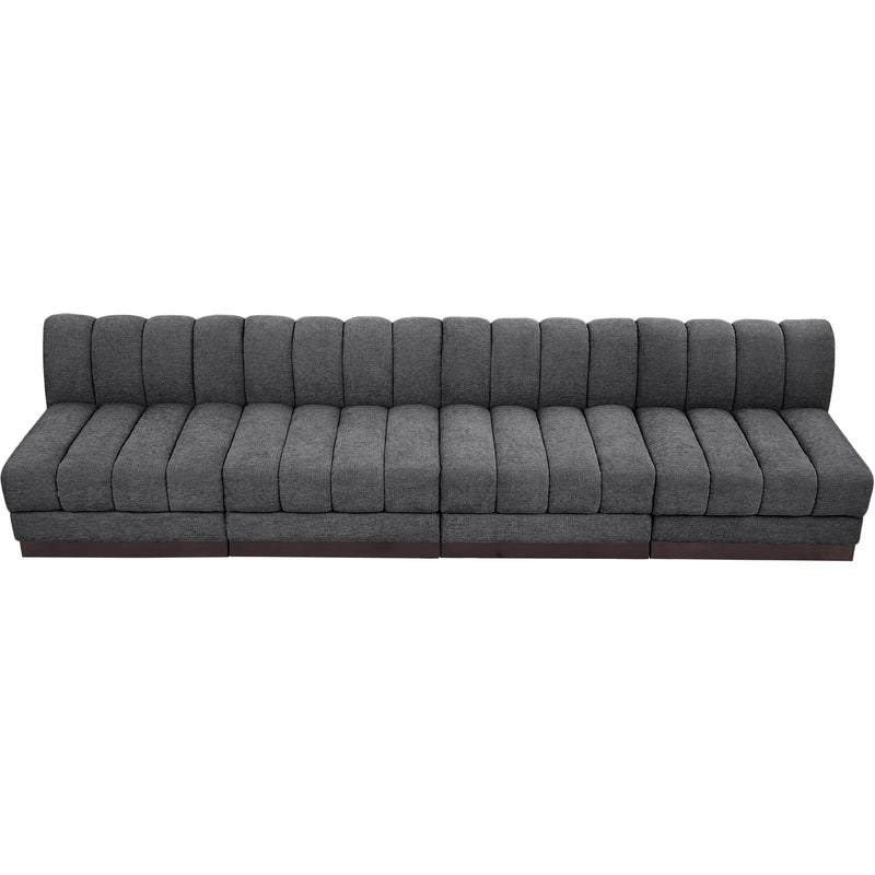 Meridian Quinn Grey Chenille Fabric Modular Sofa IMAGE 5