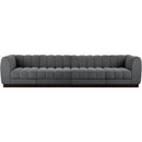 Meridian Quinn Grey Chenille Fabric Modular Sofa IMAGE 4