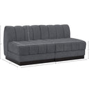 Meridian Quinn Grey Chenille Fabric Modular Sofa IMAGE 11