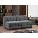Meridian Quinn Grey Chenille Fabric Modular Sofa IMAGE 2