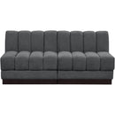 Meridian Quinn Grey Chenille Fabric Modular Sofa IMAGE 4