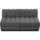 Meridian Quinn Grey Chenille Fabric Modular Sofa IMAGE 5