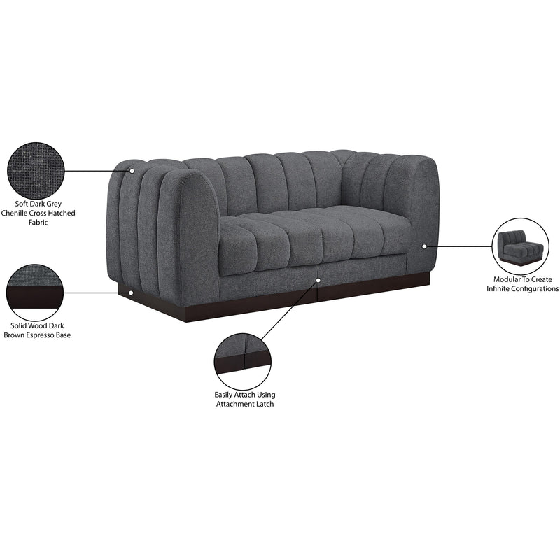Meridian Quinn Grey Chenille Fabric Modular Sofa IMAGE 10
