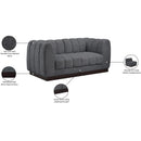 Meridian Quinn Grey Chenille Fabric Modular Sofa IMAGE 11