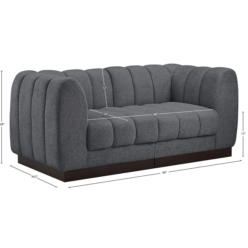 Meridian Quinn Grey Chenille Fabric Modular Sofa IMAGE 11