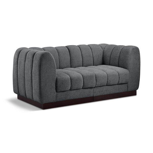 Meridian Quinn Grey Chenille Fabric Modular Sofa IMAGE 1