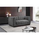 Meridian Quinn Grey Chenille Fabric Modular Sofa IMAGE 2