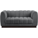Meridian Quinn Grey Chenille Fabric Modular Sofa IMAGE 4