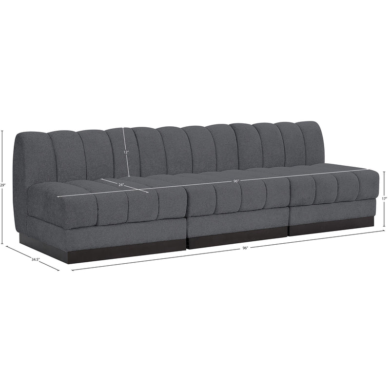 Meridian Quinn Grey Chenille Fabric Modular Sofa IMAGE 11