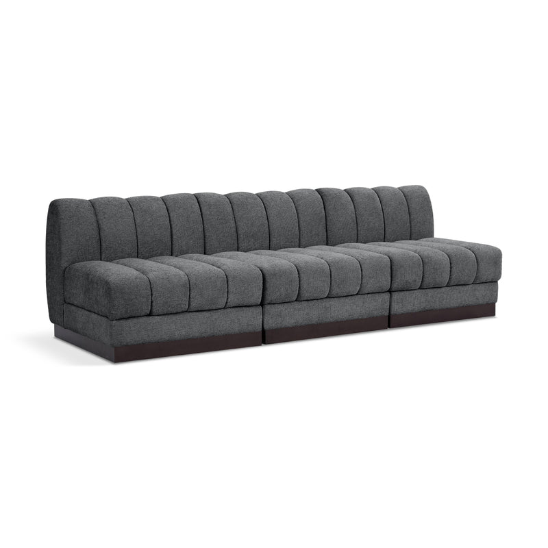 Meridian Quinn Grey Chenille Fabric Modular Sofa IMAGE 1