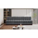 Meridian Quinn Grey Chenille Fabric Modular Sofa IMAGE 2