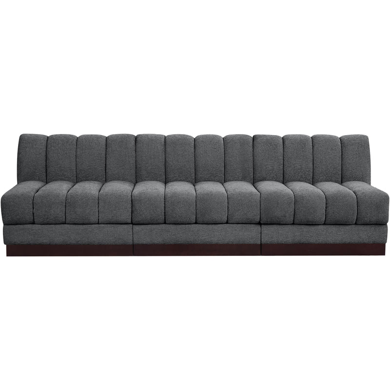 Meridian Quinn Grey Chenille Fabric Modular Sofa IMAGE 4