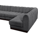 Meridian Quinn Grey Chenille Fabric Modular Sectional IMAGE 10