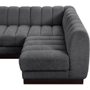 Meridian Quinn Grey Chenille Fabric Modular Sectional IMAGE 11