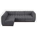 Meridian Quinn Grey Chenille Fabric Modular Sectional IMAGE 15
