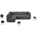 Meridian Quinn Grey Chenille Fabric Modular Sectional IMAGE 16