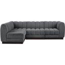 Meridian Quinn Grey Chenille Fabric Modular Sectional IMAGE 4