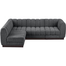 Meridian Quinn Grey Chenille Fabric Modular Sectional IMAGE 5