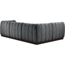 Meridian Quinn Grey Chenille Fabric Modular Sectional IMAGE 6