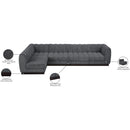 Meridian Quinn Grey Chenille Fabric Modular Sectional IMAGE 16