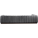 Meridian Quinn Grey Chenille Fabric Modular Sectional IMAGE 3