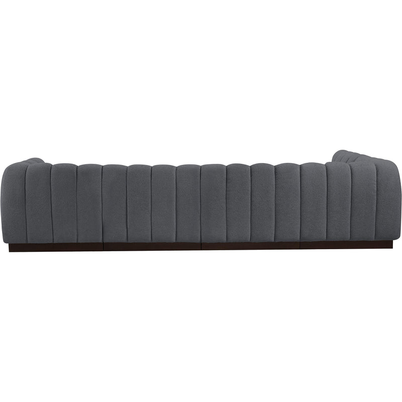 Meridian Quinn Grey Chenille Fabric Modular Sectional IMAGE 3