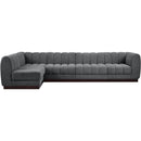 Meridian Quinn Grey Chenille Fabric Modular Sectional IMAGE 4